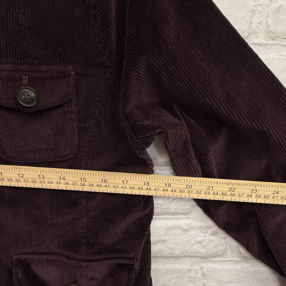 Christopher & Banks Corduroy Blazer Sz M Stretch Button Down Burgundy Jacket - Picture 14 of 16